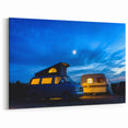 Moonlit Camper Van Night Scene - Tranquil Adventure Wall Art Print