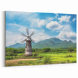 Rustic Windmill Wall Art - Mountain Landscape Canvas Print Decor