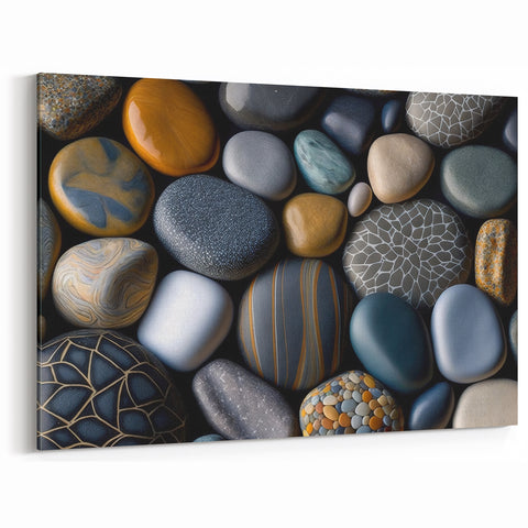 Artistic Pebble Collection - Modern Rock Art, Nature-Inspired Decor