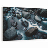 Flowing River Rocks - Serene Nature-Inspired Wall Art, Tranquil Decor
