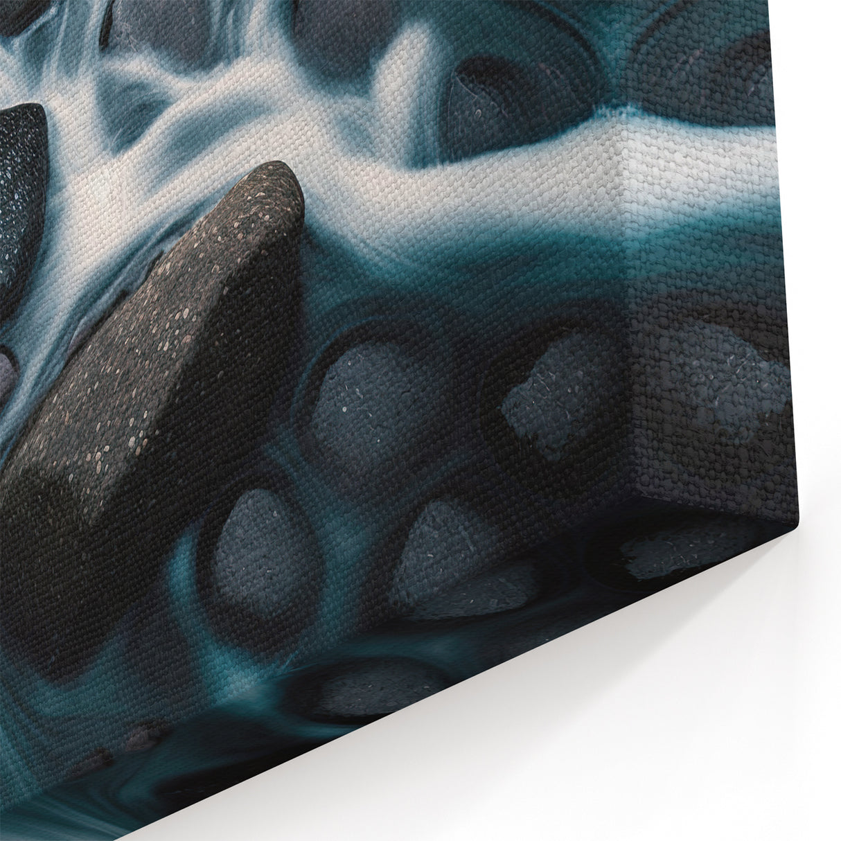 Flowing River Rocks - Serene Nature-Inspired Wall Art, Tranquil Decor