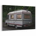 Vintage Motorhome in Urban Setting - Rustic Retro Wall Art Print