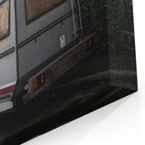 Vintage Motorhome in Urban Setting - Rustic Retro Wall Art Print