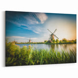 Tranquil Windmill Wall Art - Scenic Windmill Canvas Print Decor