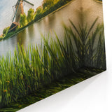 Tranquil Windmill Wall Art - Scenic Windmill Canvas Print Decor