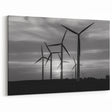 Monochrome Windmill Silhouette Art - Black and White Windmill Canvas