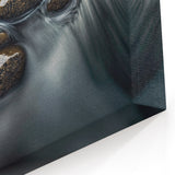 Flowing Water Over Stones - Serene River Rock Art, Nature-Inspired Decor