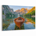 Majestic Rowboat on Mountain Lake - Scenic Coastal Wall Art Print