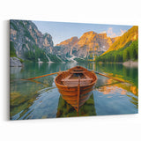 Majestic Rowboat on Mountain Lake - Scenic Coastal Wall Art Print