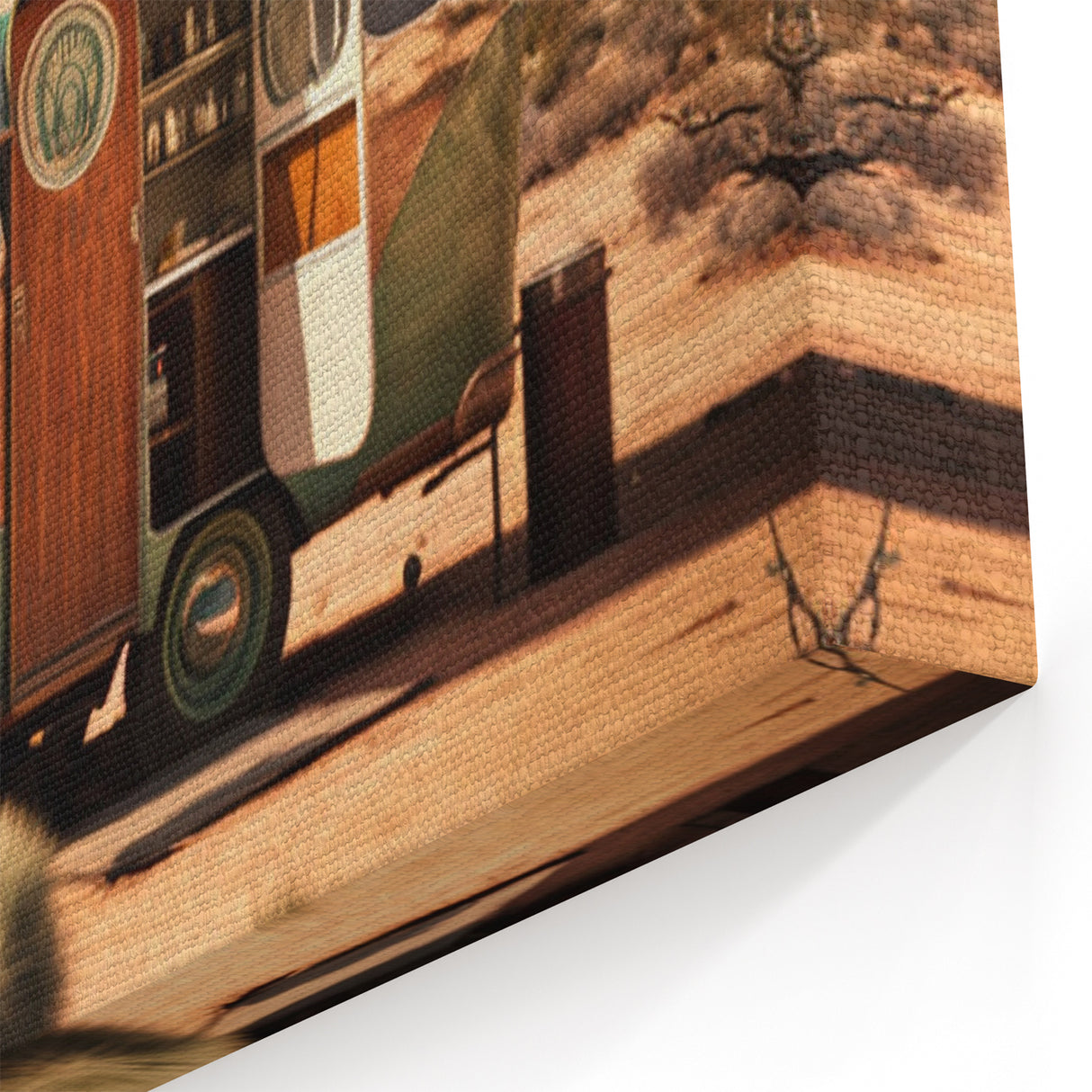 Retro Desert Camper Trailer - Vintage Adventure Wall Art Print