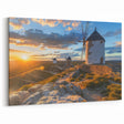 Sunset Windmill Wall Art - Vibrant Windmill Canvas Print for Home Decor