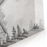 Classic Windmill Wall Art - Black and White Windmill Photography Print