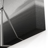 Modern Wind Turbine Wall Art - Black and White Ocean View Canvas Print