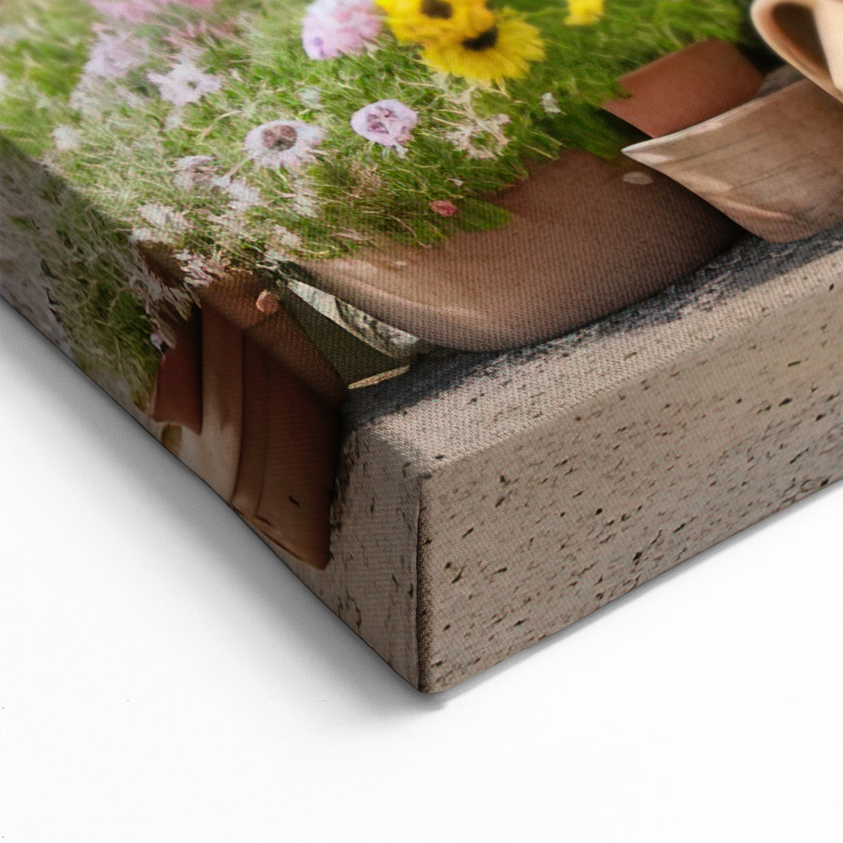 Floral Garden Camper Van - Bright and Cheerful Outdoor Wall Art Print