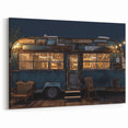Rustic Vintage Camper at Night - Cozy and Warmth-Inspired Wall Art Print