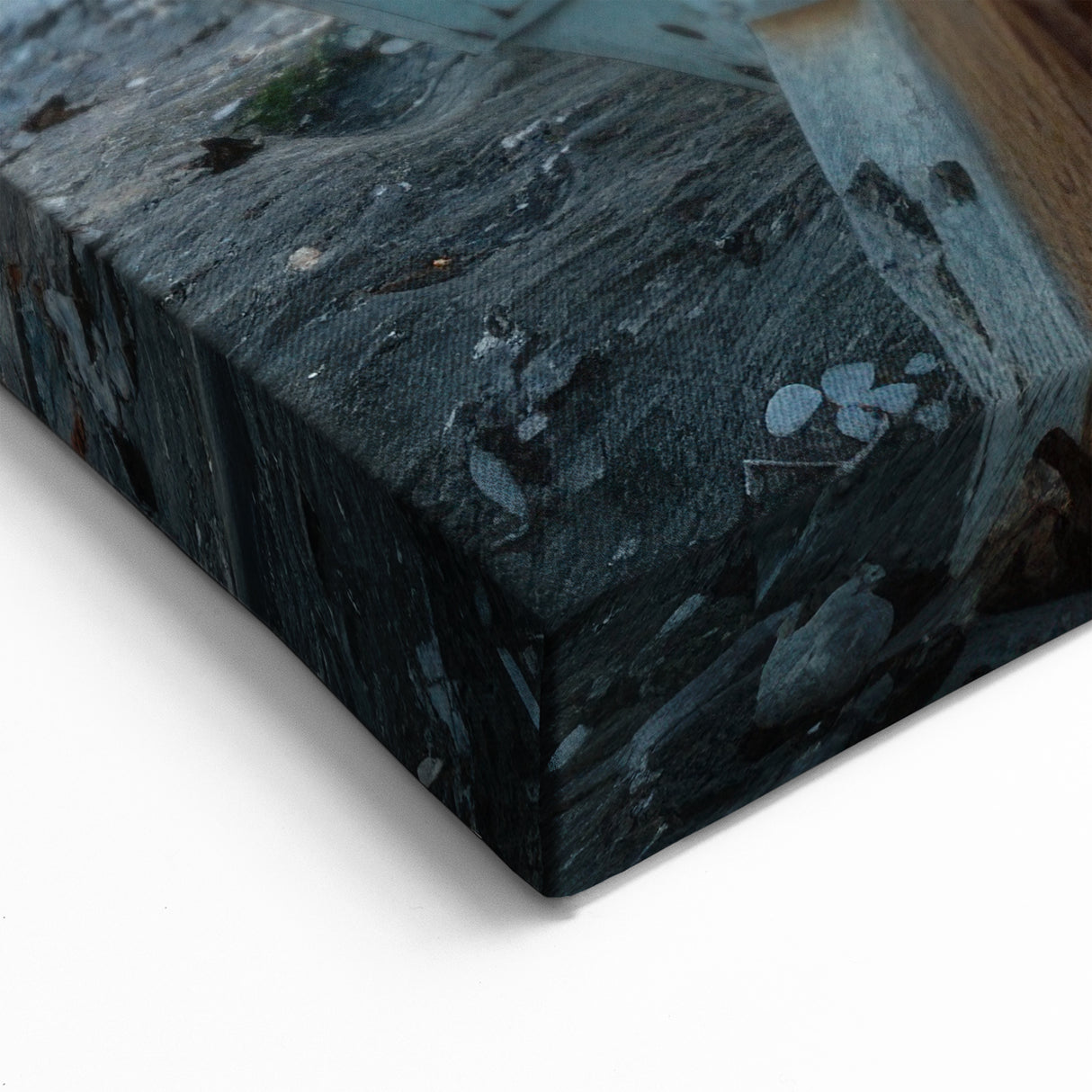 Rustic Rowboat on Urban Shoreline - Coastal Wall Art Print