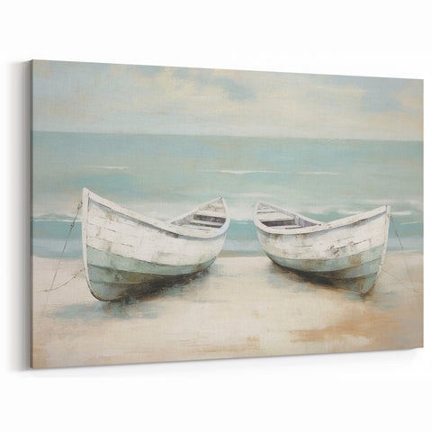 Peaceful Coastal Rowboat Art - Nautical Decor for Calm Interiors