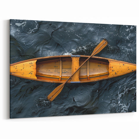 Rustic Wooden Rowboat Art - Nautical Decor for Nature-Inspired Spaces