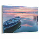 Pastel Sunset Rowboat Art - Nautical Decor for Peaceful Interiors