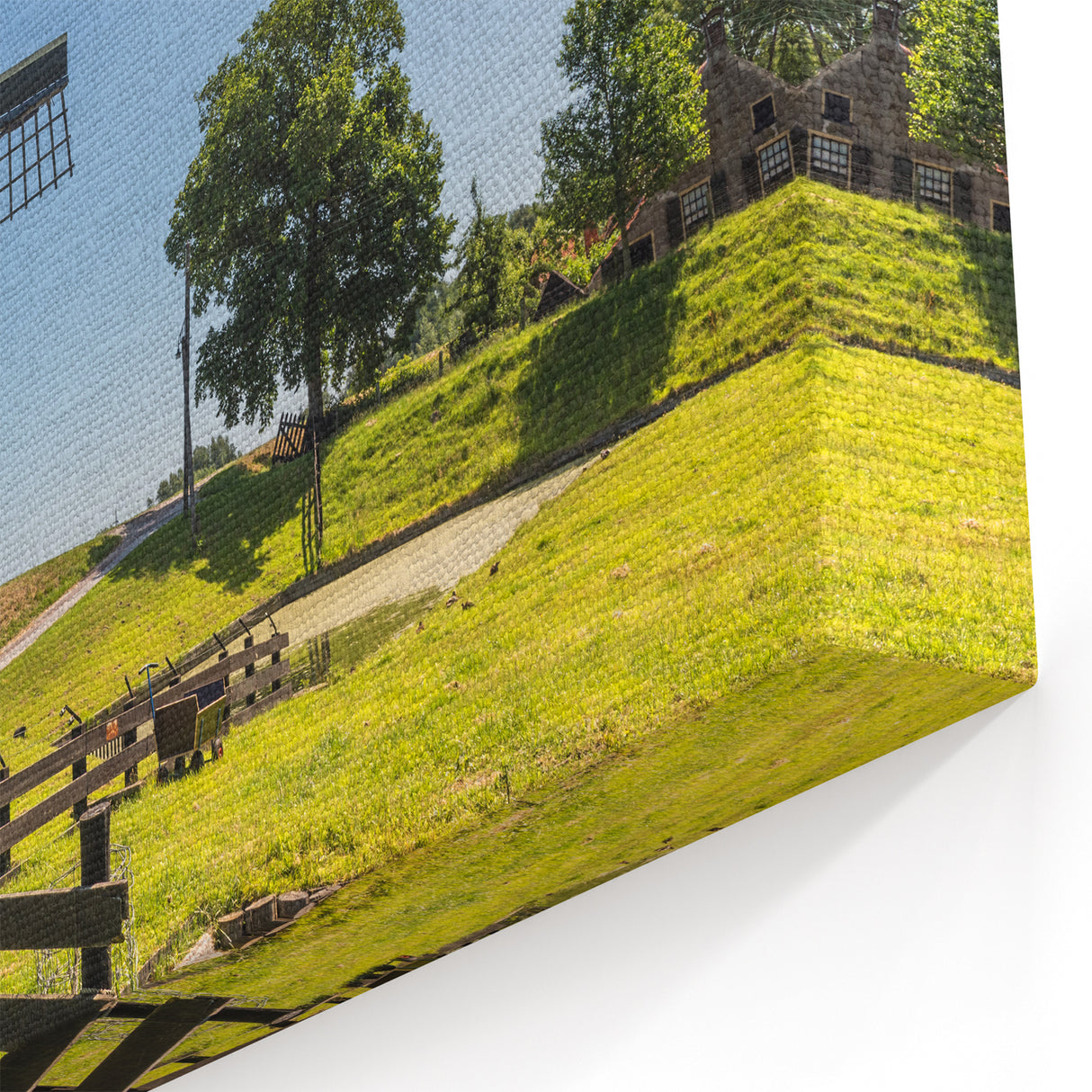 Sunny Windmill in Countryside - Peaceful Landscape Canvas Print