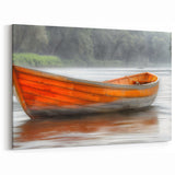 Misty Morning Rowboat Art - Nautical Decor for Serene Interiors