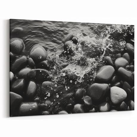 Black and White Rock Art - Elegant Scenic Photography Wall Print