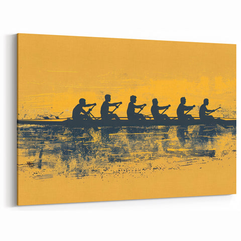 Bold Rowing Team Wall Art - Modern Nautical Decor for Dynamic Spaces