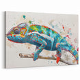 Abstract Chameleon Wall Art - Vibrant Reptile Canvas Print