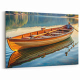 Vibrant Wooden Rowboat Art - Nautical Decor for Tranquil Spaces