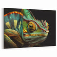 Detailed Chameleon Close Up Wall Art - Wildlife Reptile Canvas Print