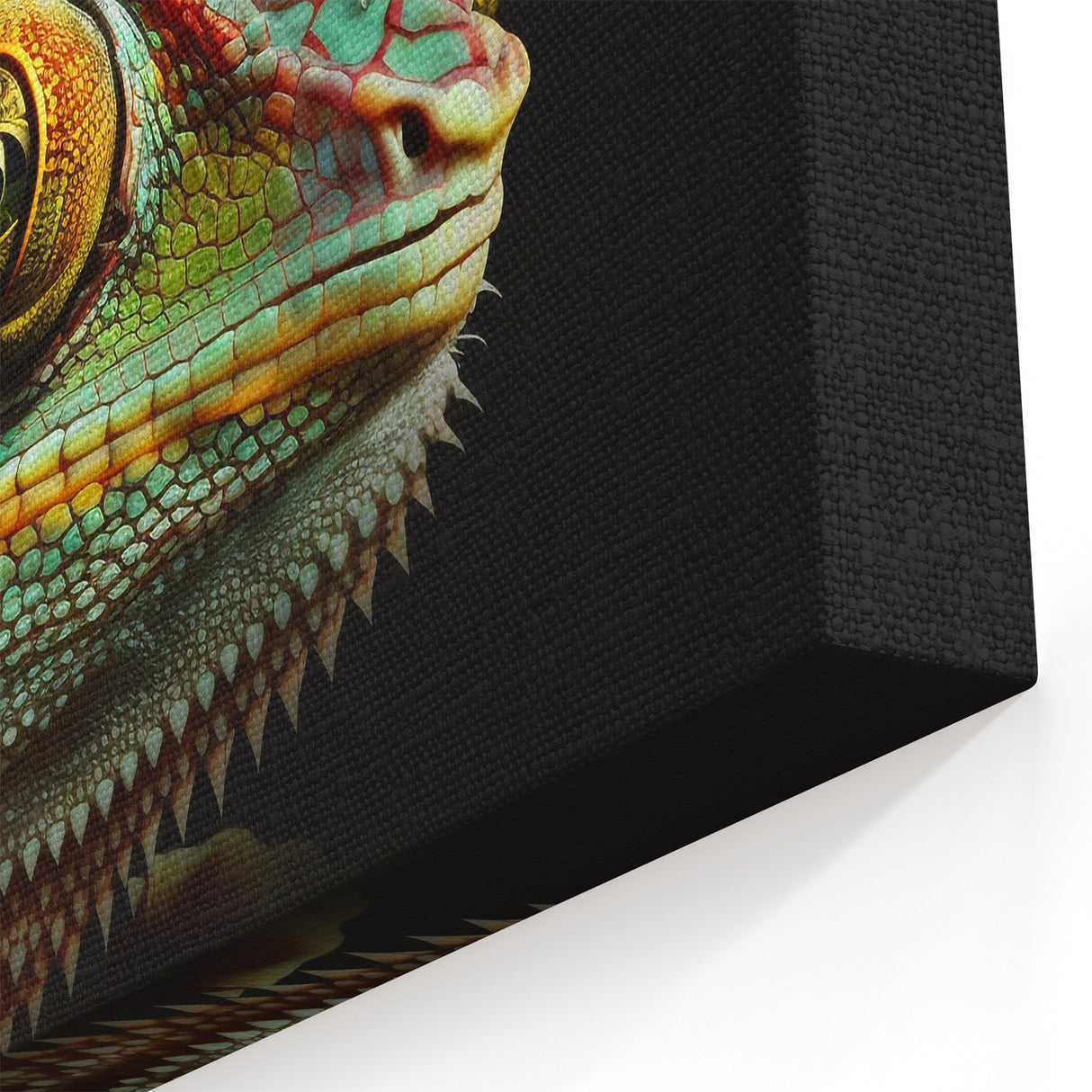 Detailed Chameleon Close Up Wall Art - Wildlife Reptile Canvas Print