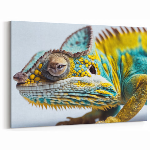 Close Up Chameleon Wall Art - Detailed Reptile Canvas Print