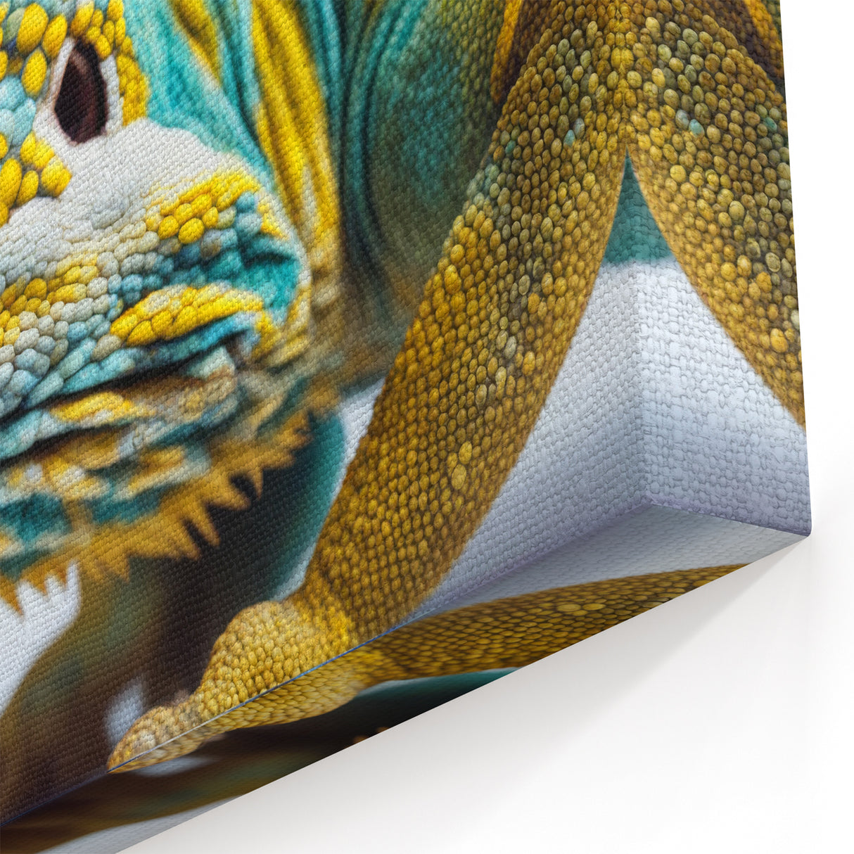 Close Up Chameleon Wall Art - Detailed Reptile Canvas Print