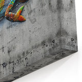 Urban Chameleon Wall Art - Vibrant Graffiti Reptile Canvas Print