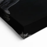 Black and White Chameleon Wall Art - Monochrome Reptile Canvas Print