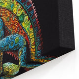Abstract Chameleon Wall Art - Colorful Swirls Reptile Canvas Print