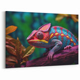 Vibrant Chameleon Wall Art - Bold and Colorful Reptile Canvas Print