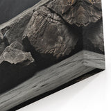 Minimalist Rock Wall Art - Dark Gray Landscape Rock Prints for Modern Decor