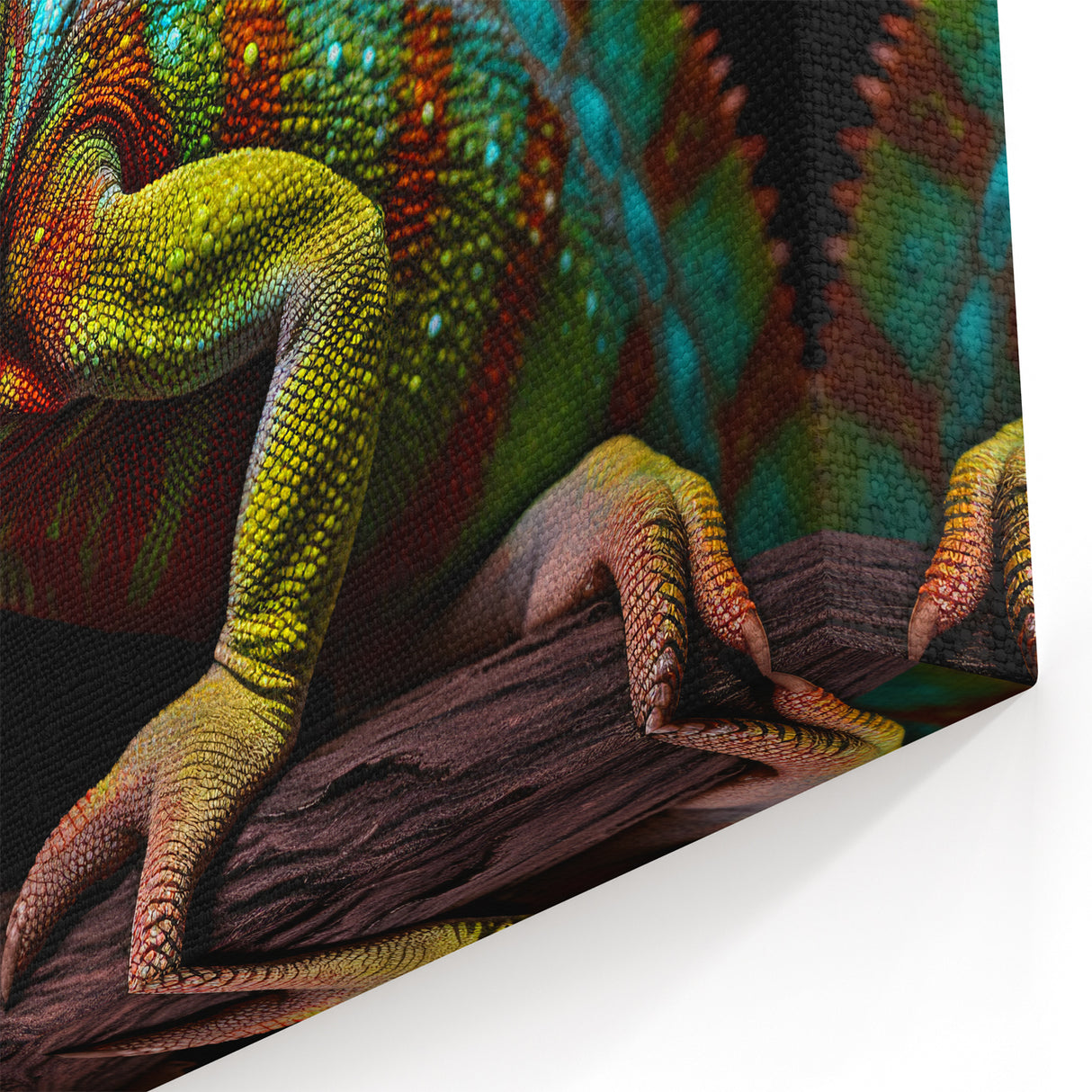 Bold Chameleon Wall Art - Colorful Reptile Canvas Print
