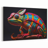 Vivid Chameleon Wall Art - Striking Colorful Reptile Canvas Print