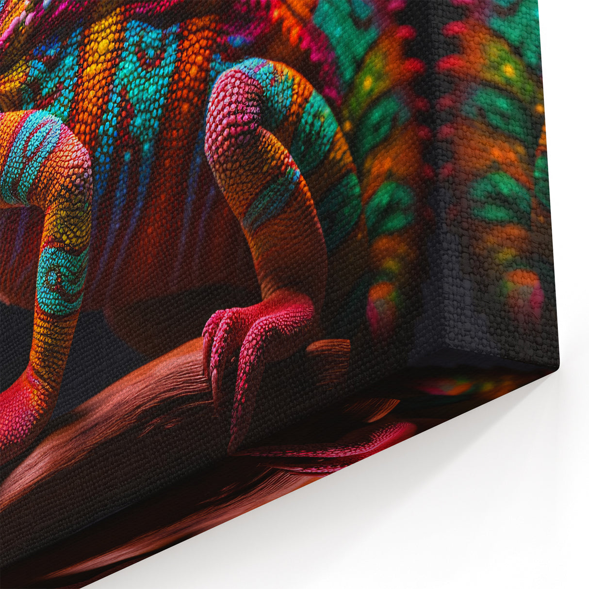 Vivid Chameleon Wall Art - Striking Colorful Reptile Canvas Print