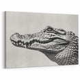 Monochrome Crocodile Portrait - Gator Wall Art for Stylish Decor