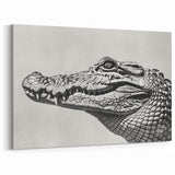 Monochrome Crocodile Portrait - Gator Wall Art for Stylish Decor