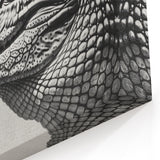 Monochrome Crocodile Portrait - Gator Wall Art for Stylish Decor