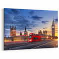 Service Vehicles Wall Art - Red London Bus with Big Ben Canvas Print