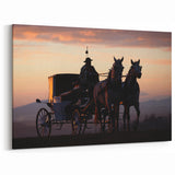 Service Vehicles Wall Art - Horse-Drawn Carriage at Sunset Canvas Print