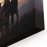Service Vehicles Wall Art - Horse-Drawn Carriage at Sunset Canvas Print