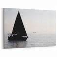 Serene Sailboat Silhouette Wall Art | Nautical Canvas for Coastal Decor