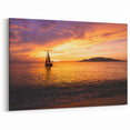 Vibrant Sailboat Sunset Wall Art | Nautical Canvas for Coastal Homes