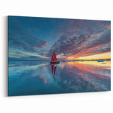 Dramatic Red Sails Sunset Wall Art | Nautical Canvas for Coastal Homes